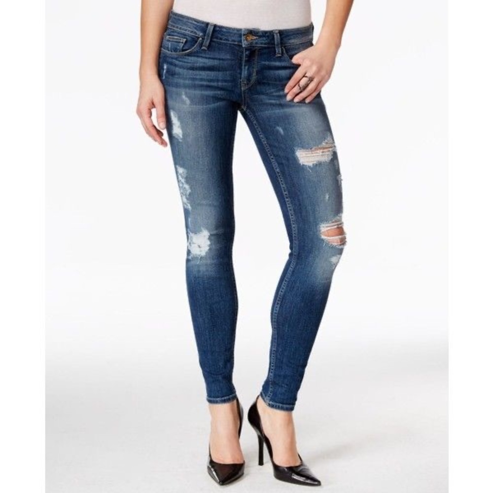 Guess Women's power Skinny Distressed Denim Jeans sz 26